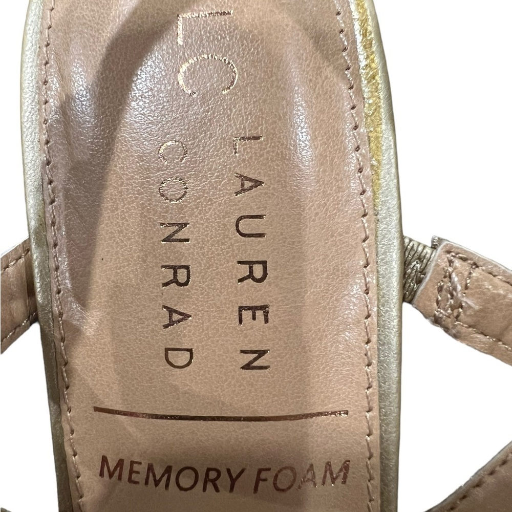 Lc Lauren Conrad Hazelnuts Women's Dress Sandals 7.5 M Gold Shimmer View 6